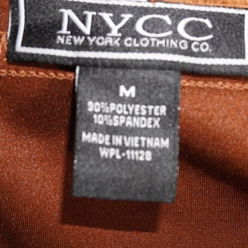 NYCC Camel Faux Suede Midi Pencil Skirt High Waist Belted Minimalist M - Picture 6 of 6